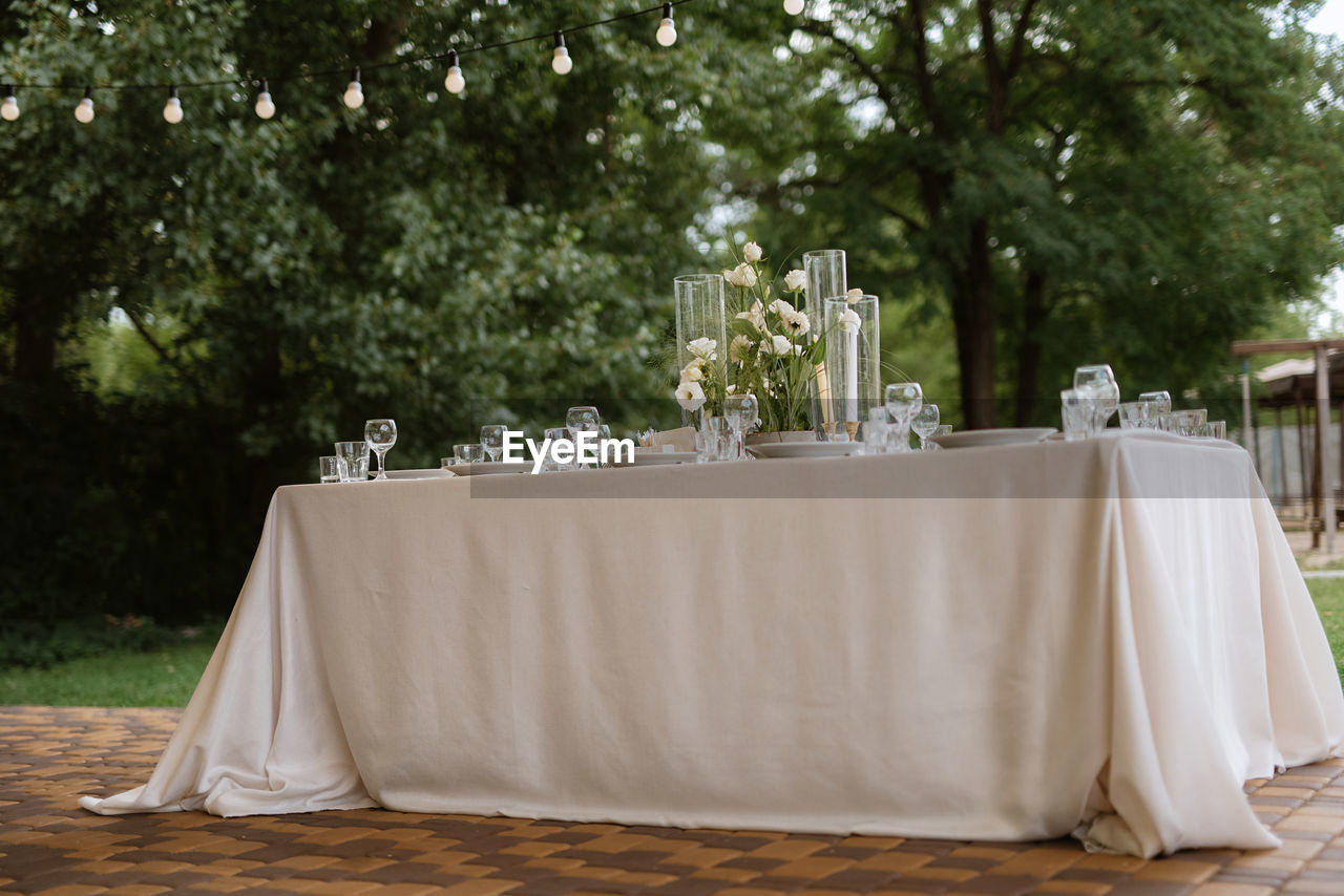 close-up of place setting