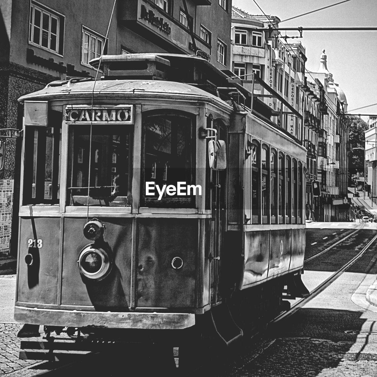 TRAIN ON RAILROAD TRACKS