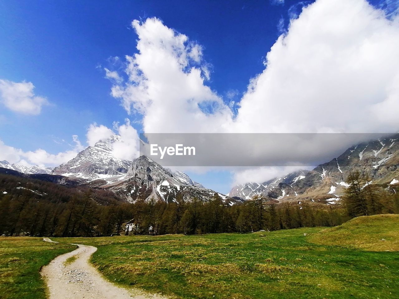 mountain, sky, environment, scenics - nature, landscape, cloud, mountain range, snow, beauty in nature, nature, meadow, plant, grass, cold temperature, land, winter, snowcapped mountain, travel, travel destinations, highland, no people, tree, mountain pass, tranquil scene, blue, tranquility, wilderness, plateau, grassland, tourism, mountain peak, non-urban scene, valley, green, pine tree, pinaceae, coniferous tree, forest, plain, road, pine woodland, outdoors, day, ridge, field, footpath, vacation, idyllic, rural area, trip, holiday, activity, summer, rural scene, cloudscape