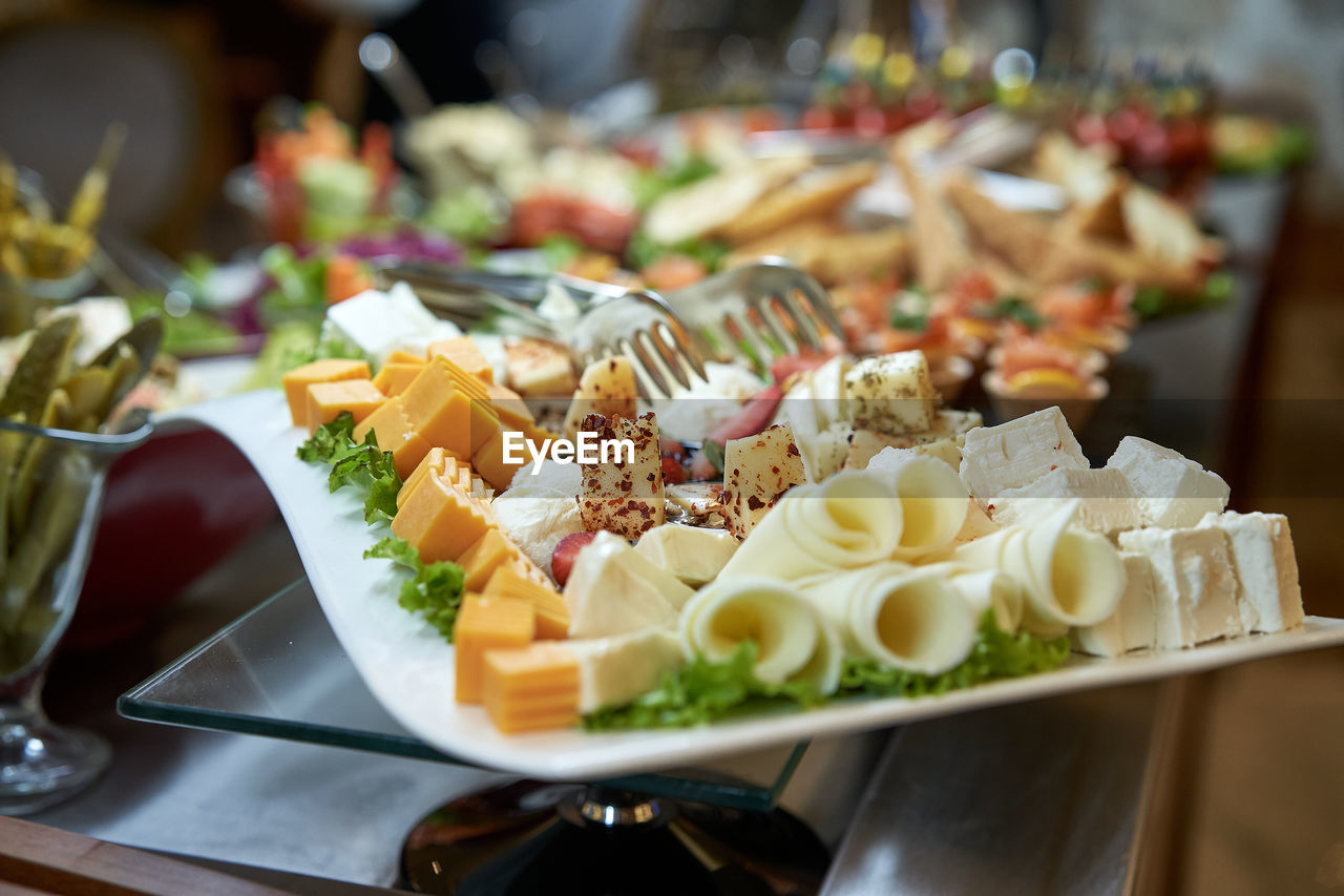 close-up of food in plate on table