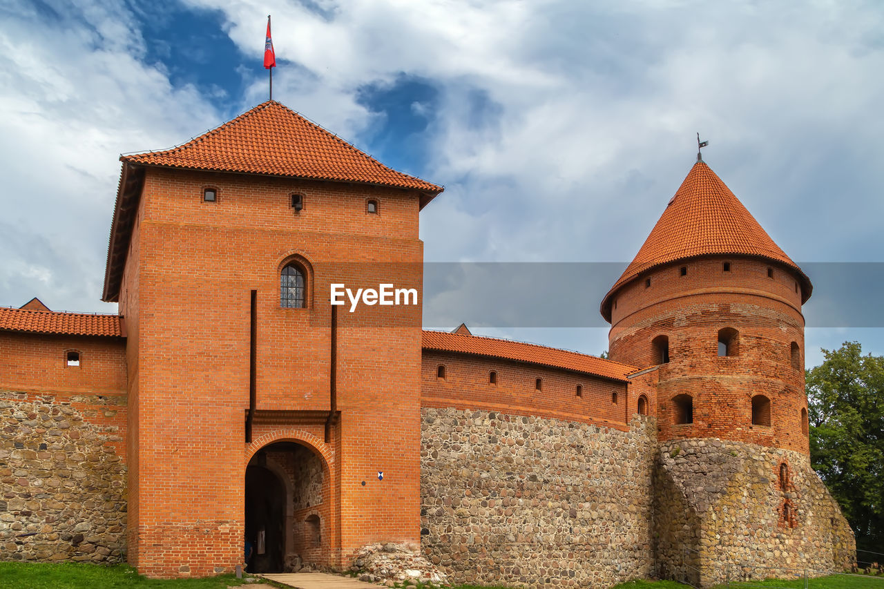 Trakai island castle is located in trakai, lithuania. gate tower