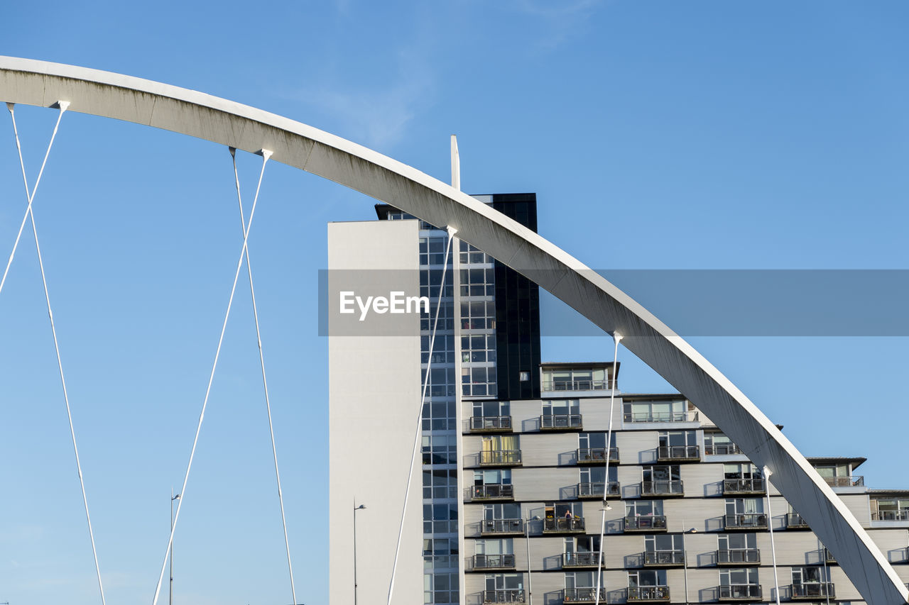 Low angle view of bridge against clear sky