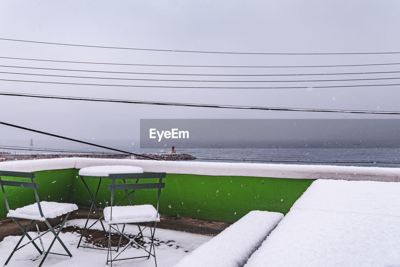 SCENIC VIEW OF SNOW COVERED AGAINST SKY