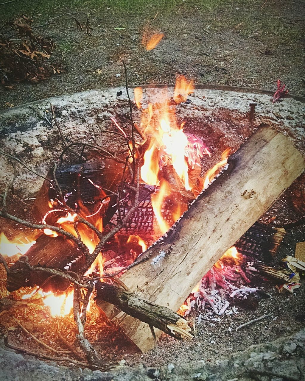 Close-up of campfire