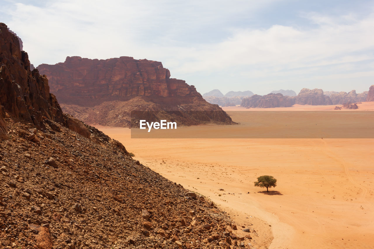 Scenic view of desert against sky