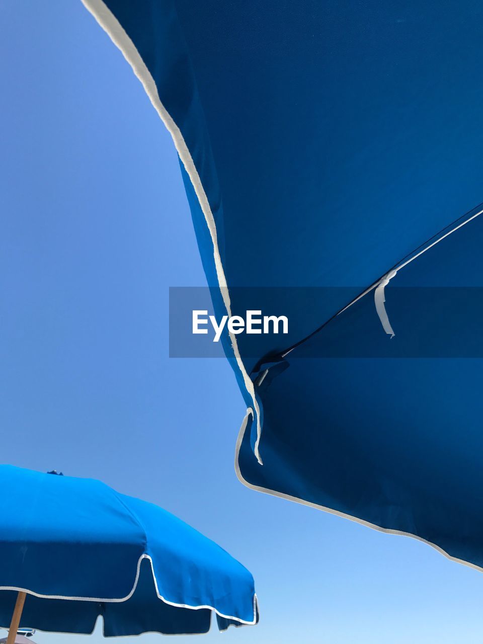 Low angle view of beach umbrella