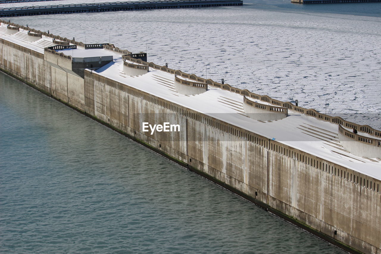 High angle view of pier over sea