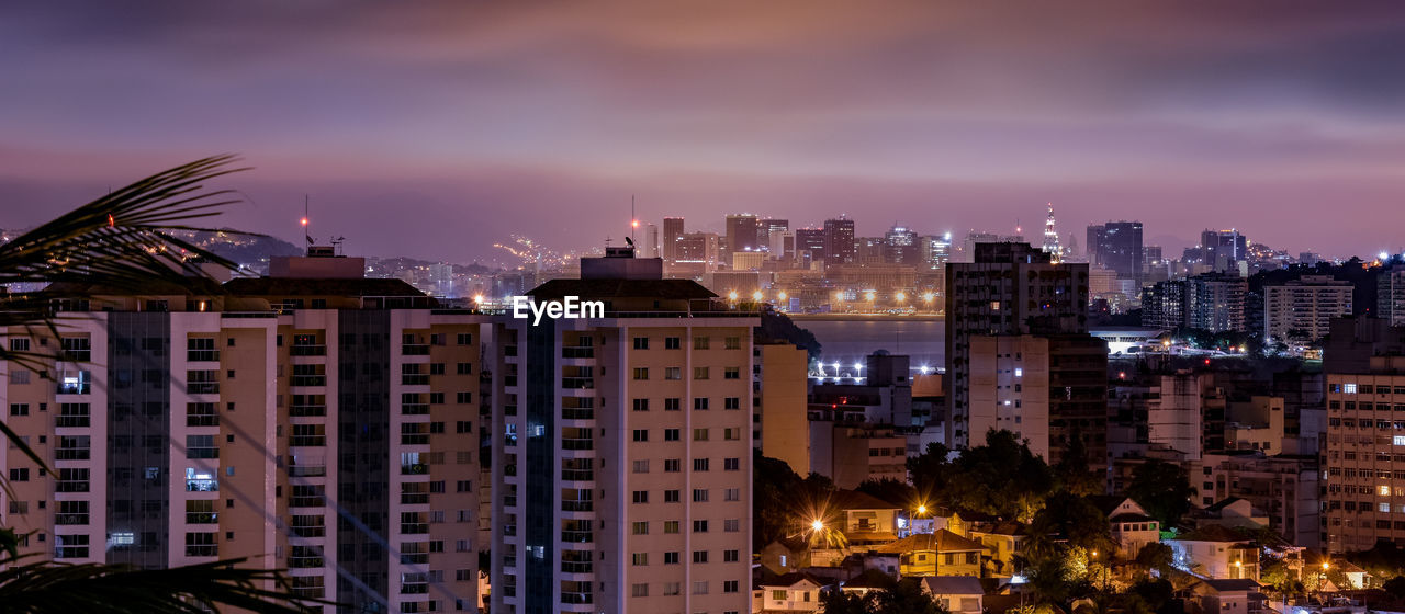 Long exposure urban night photography with buildings and lights of a brazilian city
