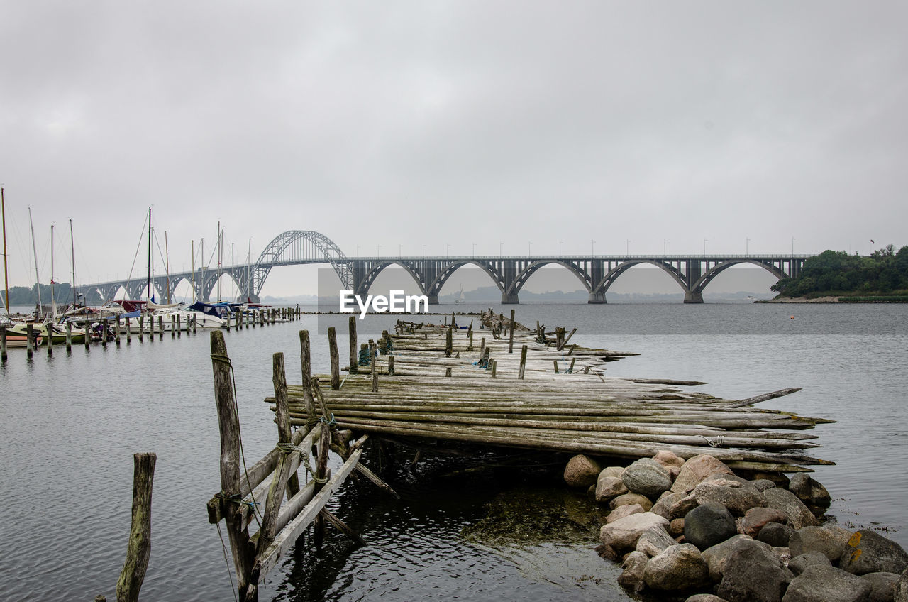 Bridge over river against sky