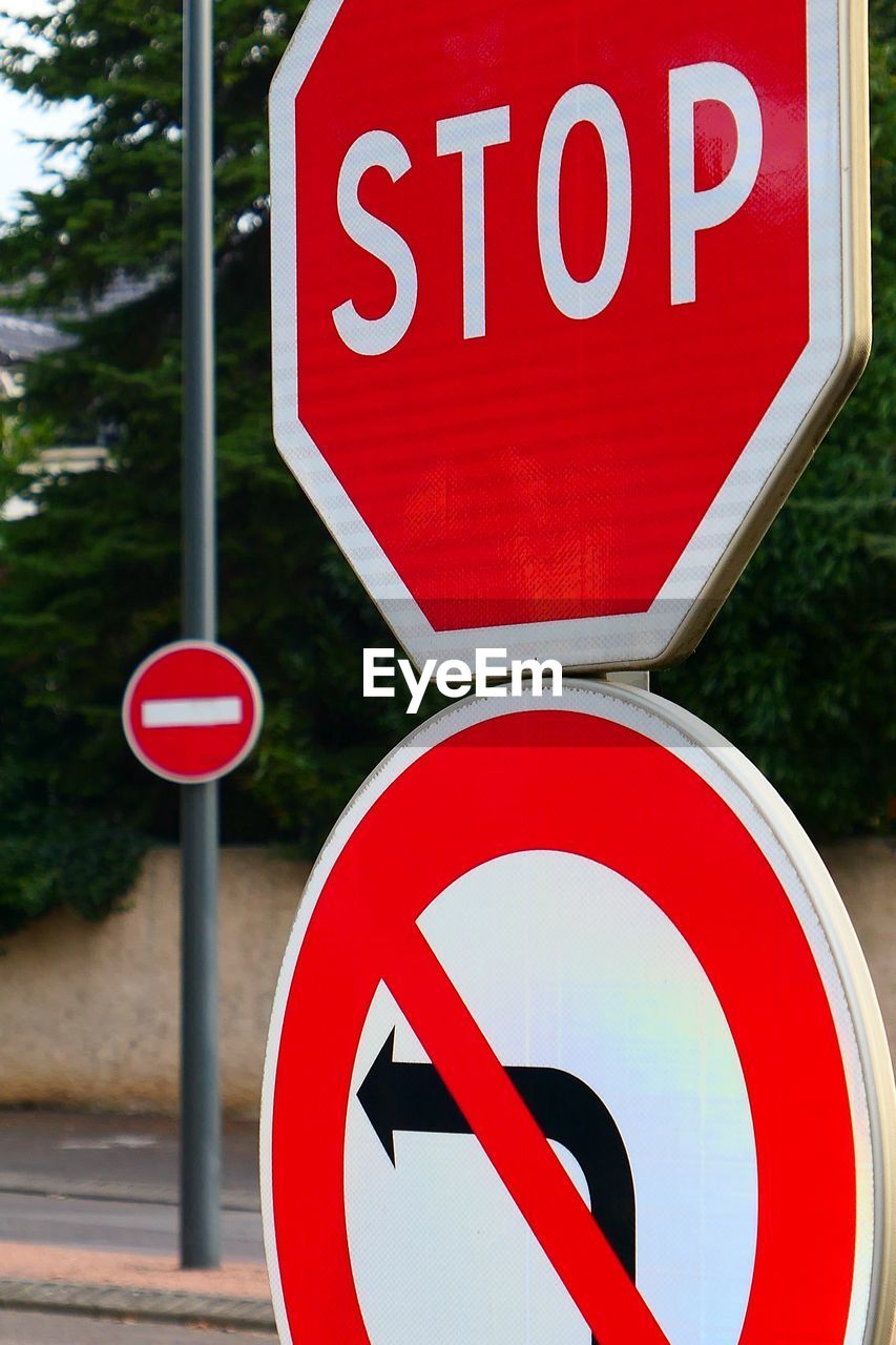 Close-up of road signs