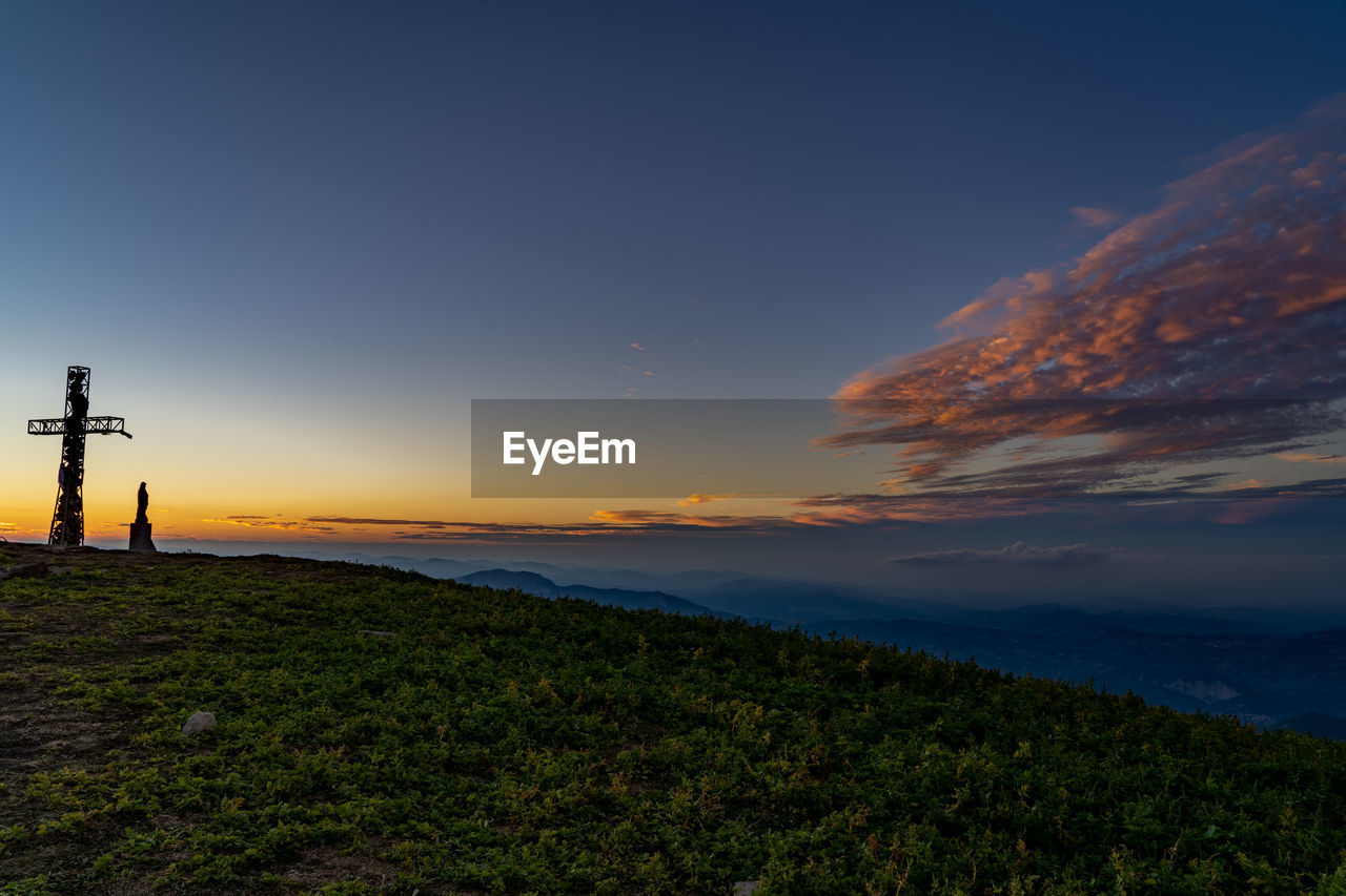 Sunset from the top of monte cusna, italy