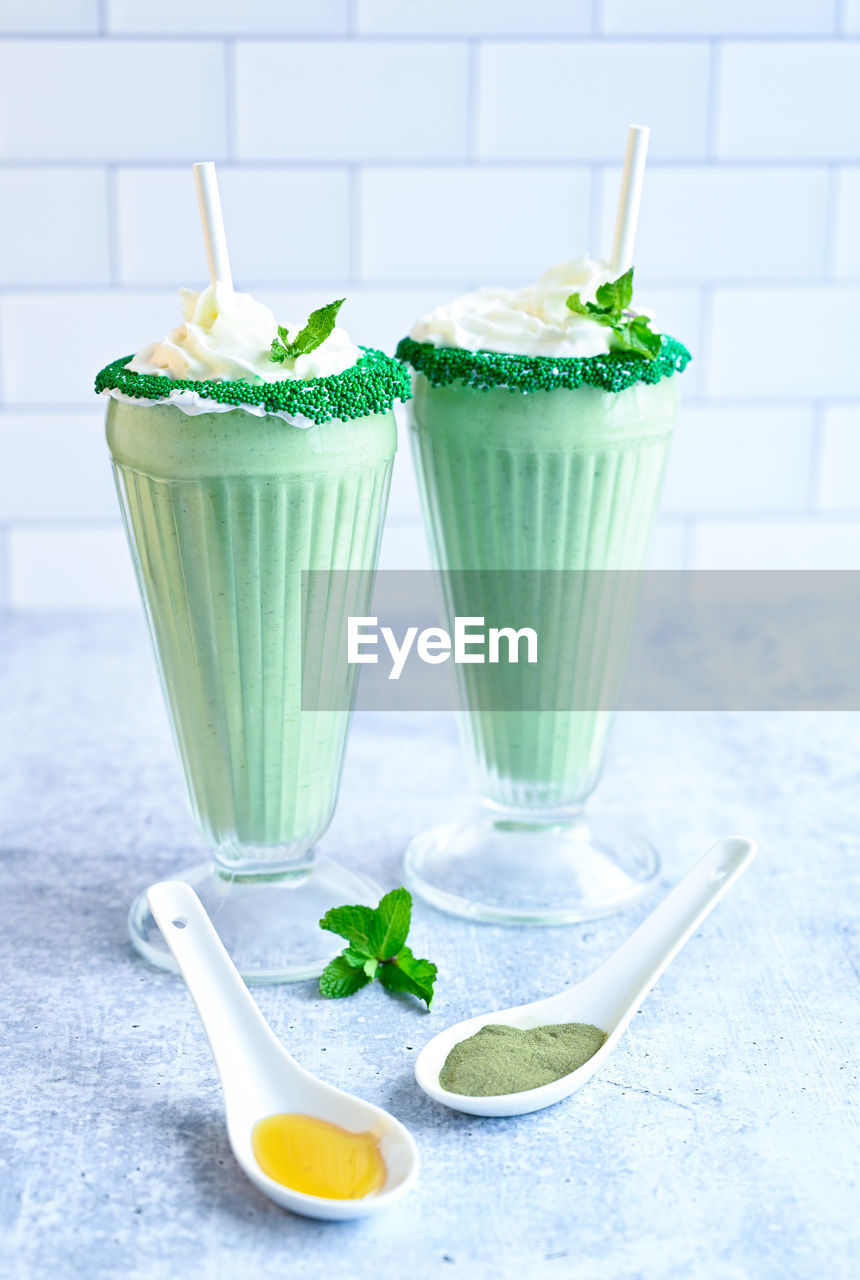 Green vegan shamrock shakes