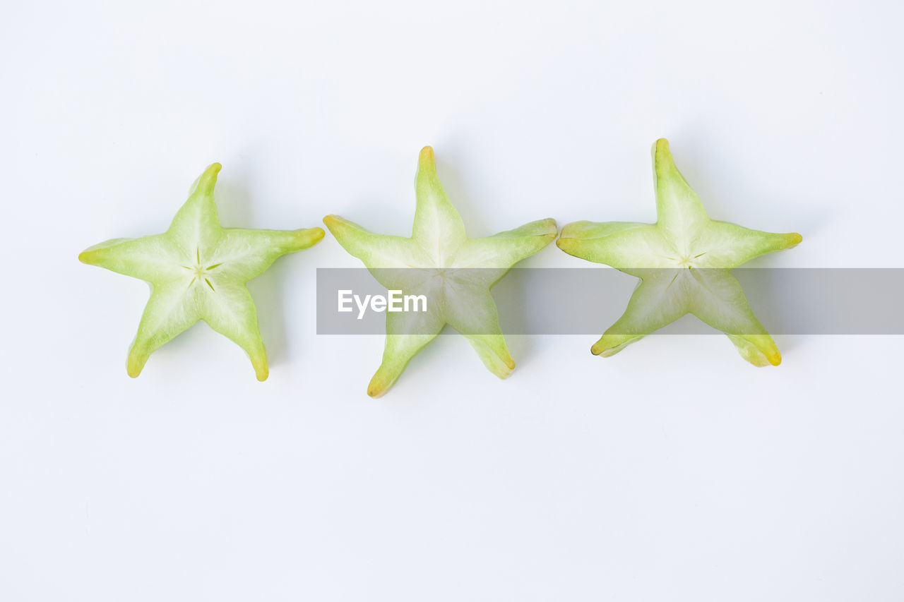 Fresh starfruit on the white background