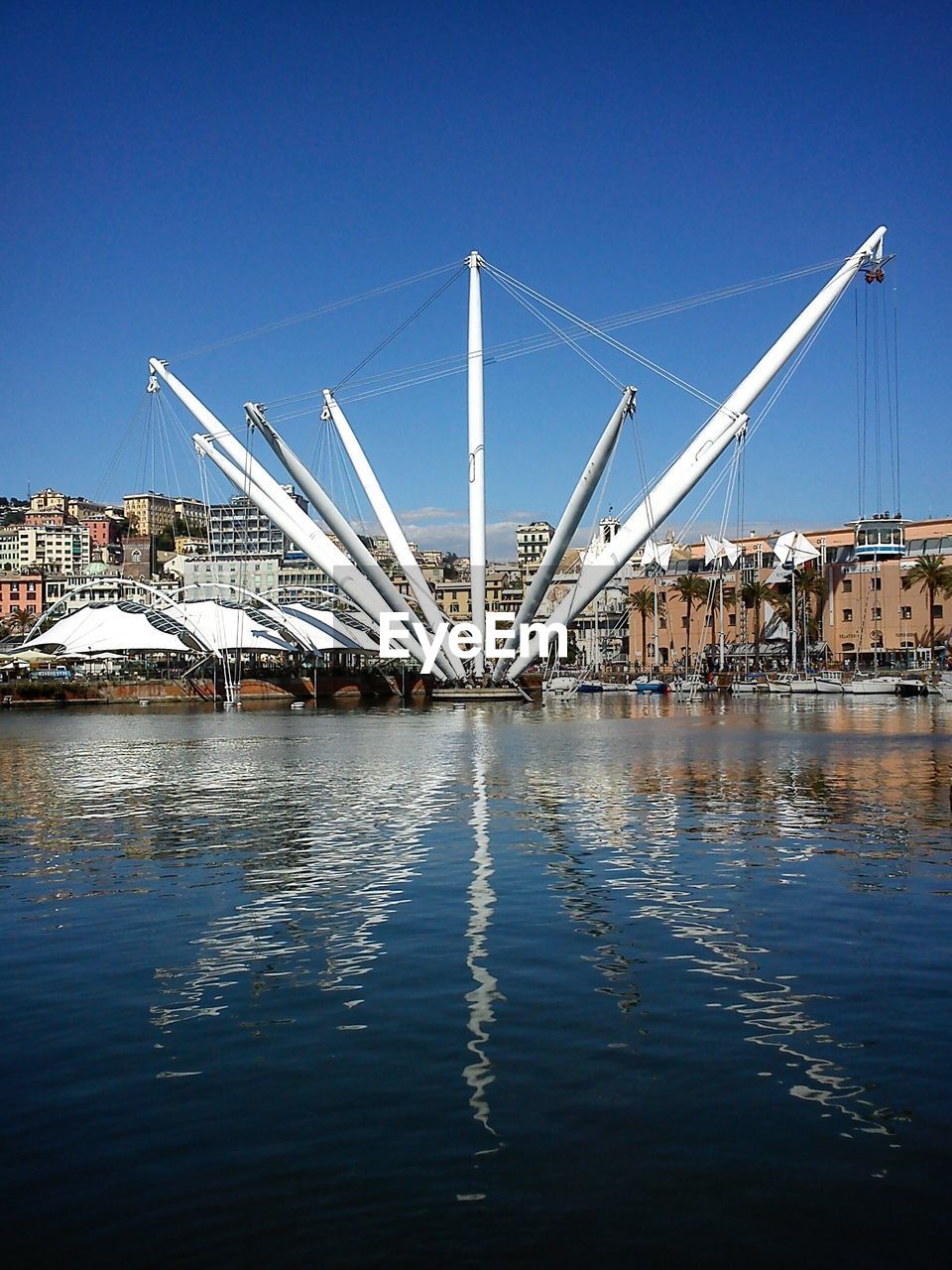 Reflection of built structure in water