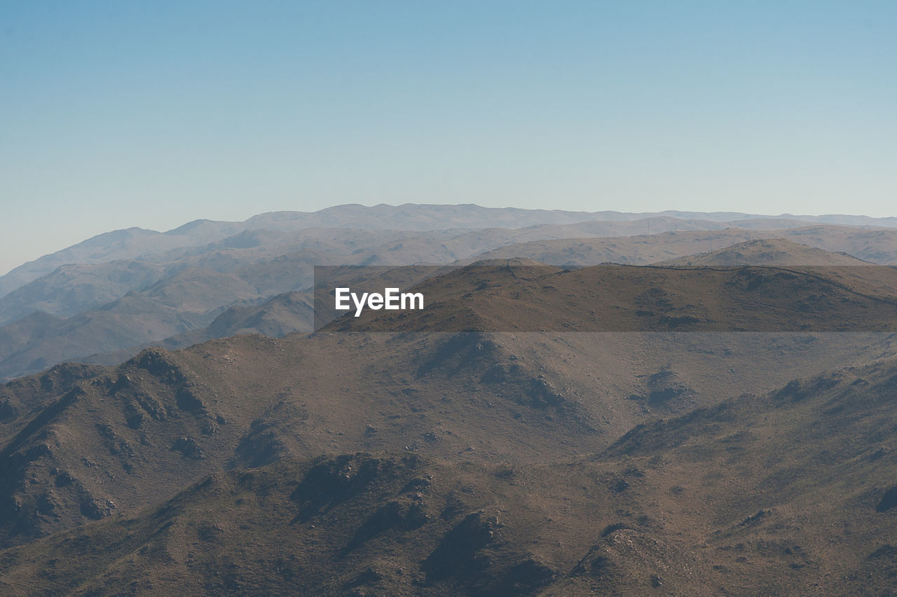 Scenic view of desert against clear sky