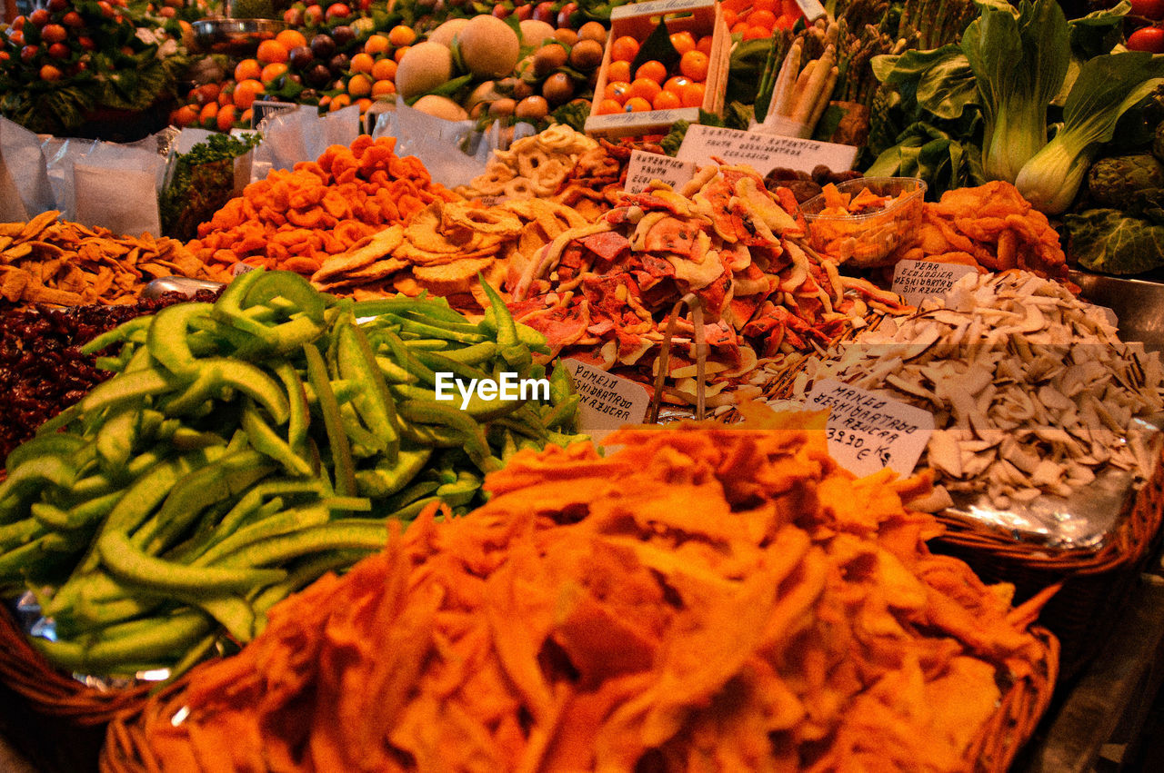 Vegetables for sale at market stall