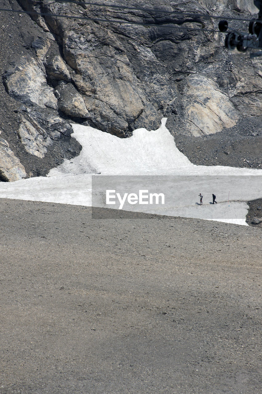 HIGH ANGLE VIEW OF DOG WALKING ON ROCK