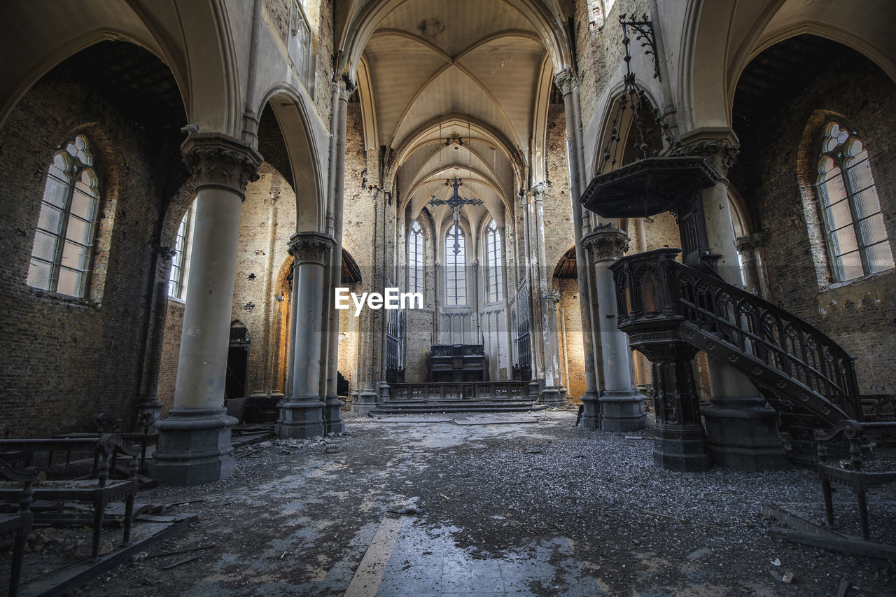 INTERIOR OF OLD CATHEDRAL