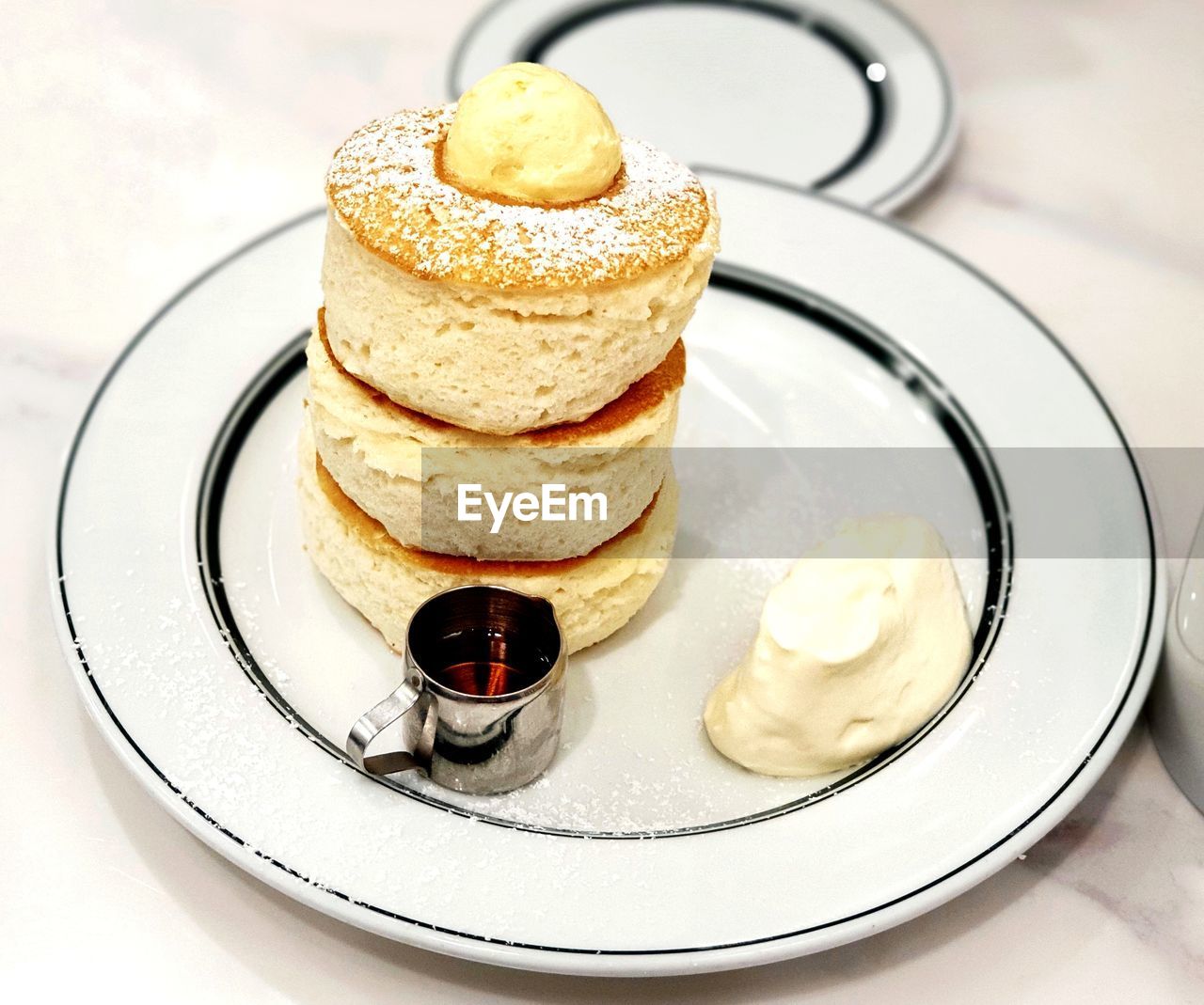 High angle view of breakfast on table