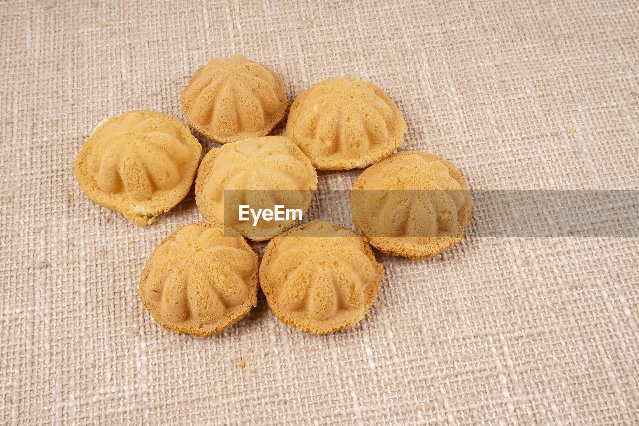 CLOSE-UP HIGH ANGLE VIEW OF BREAD IN PLATE