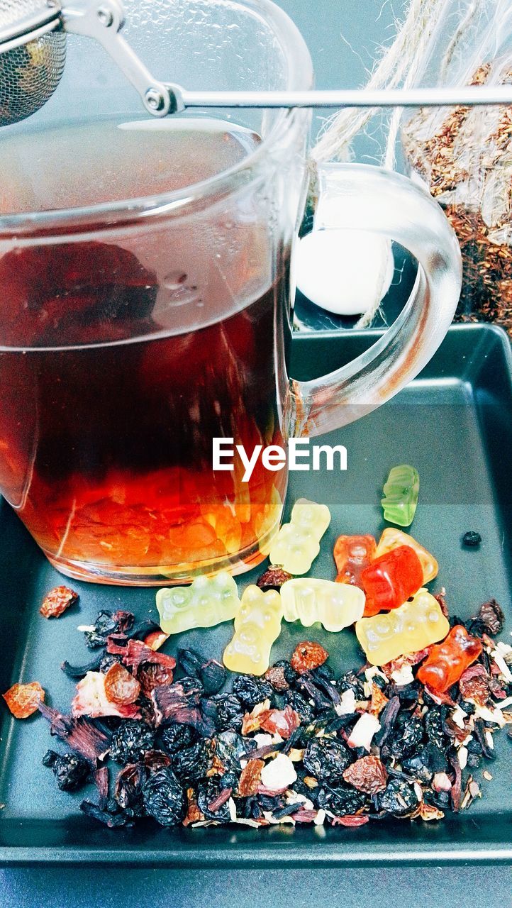 CLOSE-UP OF TEA ON TABLE IN KITCHEN