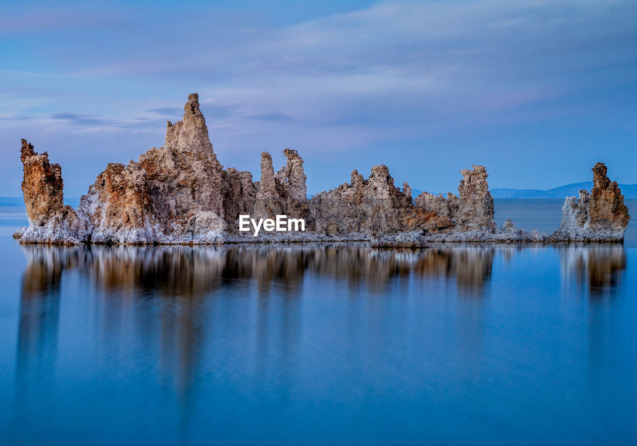 Panoramic view of lake against sky during winter