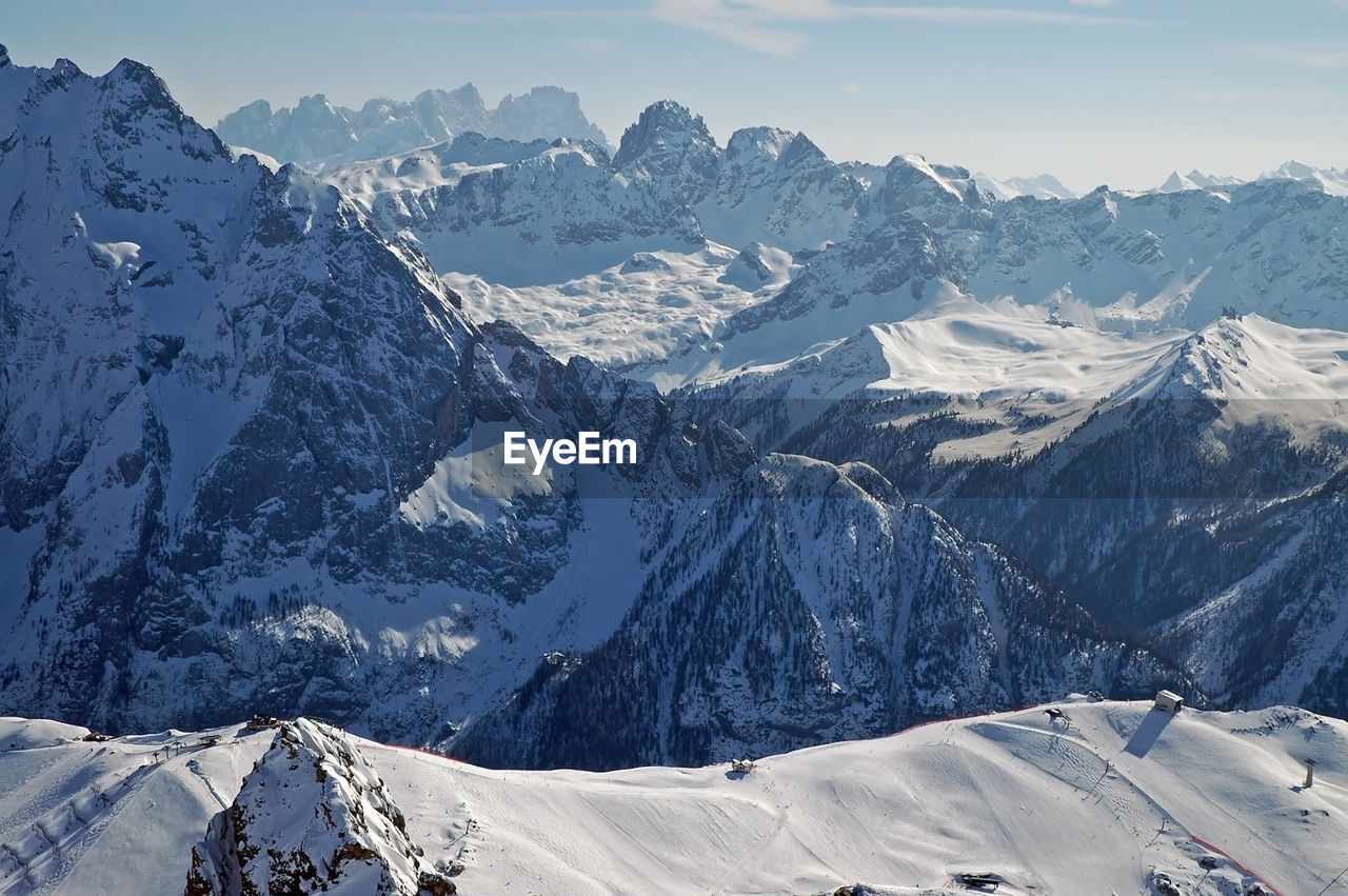 Scenic view of snowcapped mountains