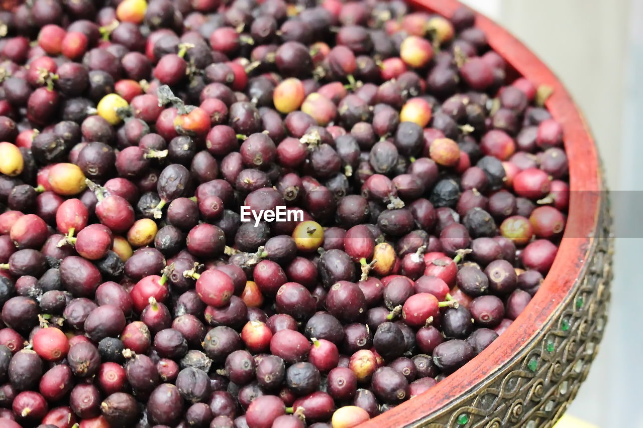 HIGH ANGLE VIEW OF FRUITS IN BOWL