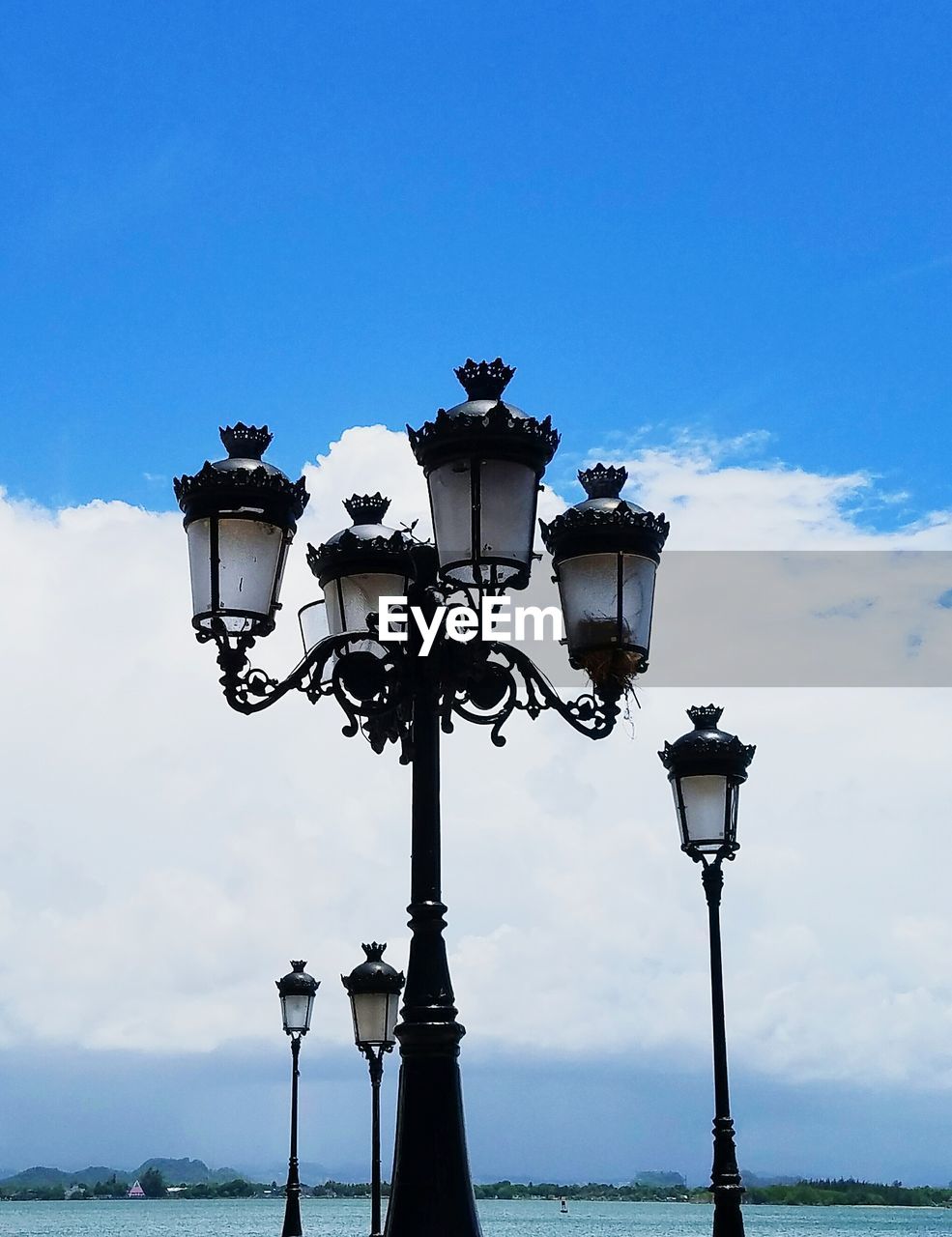 Shot of city lamp in beautiful day