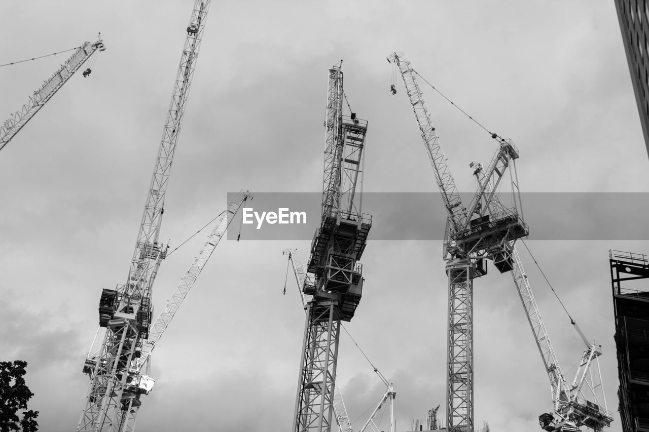 LOW ANGLE VIEW OF CRANE AGAINST SKY