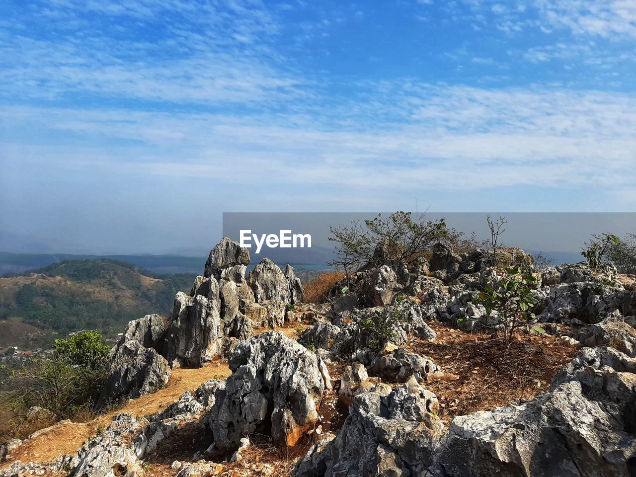 PANORAMIC VIEW OF ROCK FORMATIONS AGAINST SKY