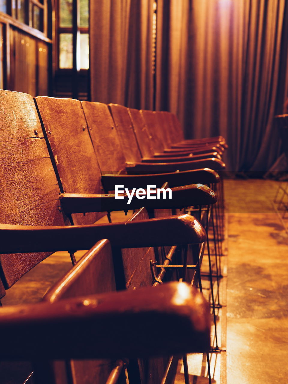 Close-up of empty chairs at home