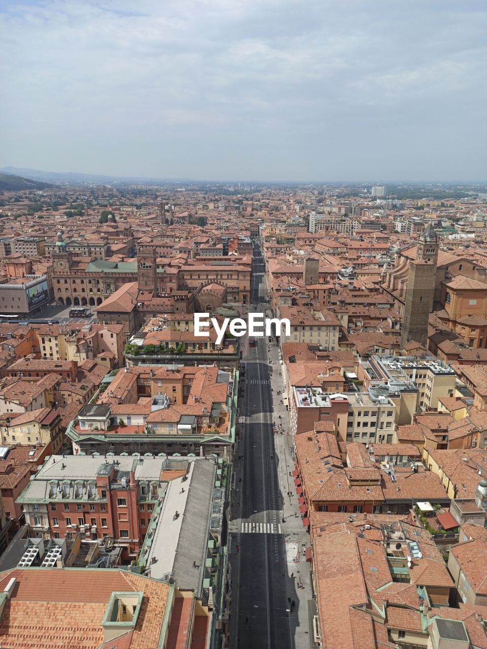 High angle view of townscape against sky