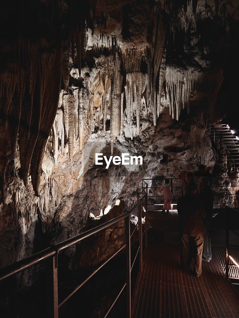 cave, indoors, architecture, nature, stalagmite, no people, rock formation, illuminated, stalactite, railing, rock, travel destinations, darkness, geology