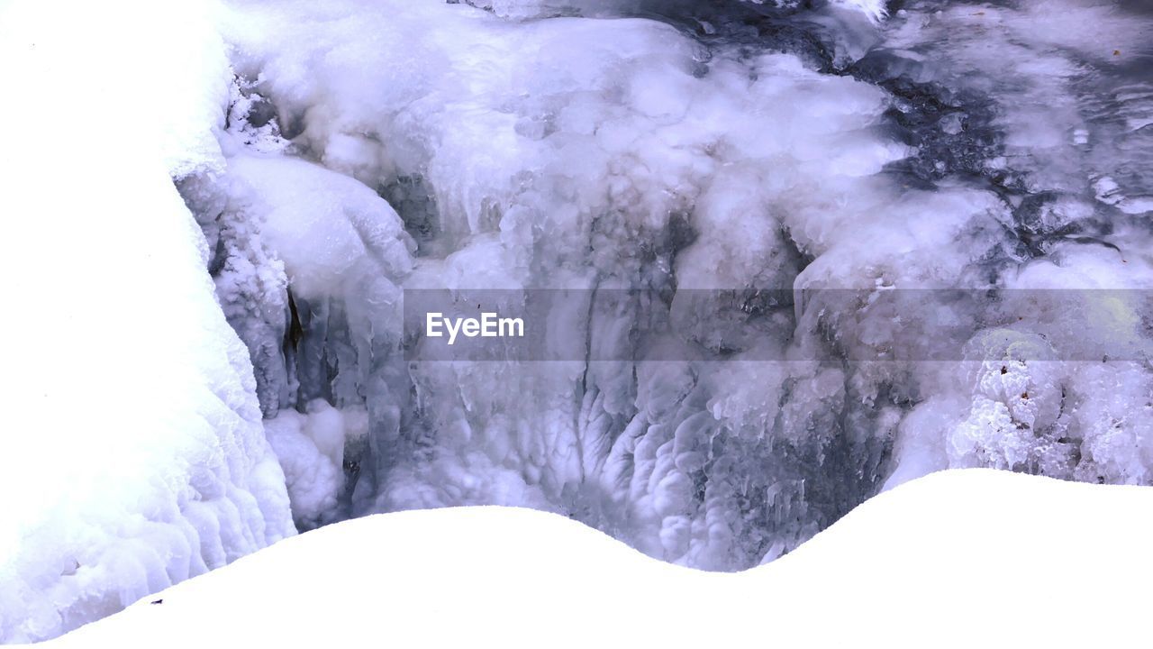 Close-up of frozen ice