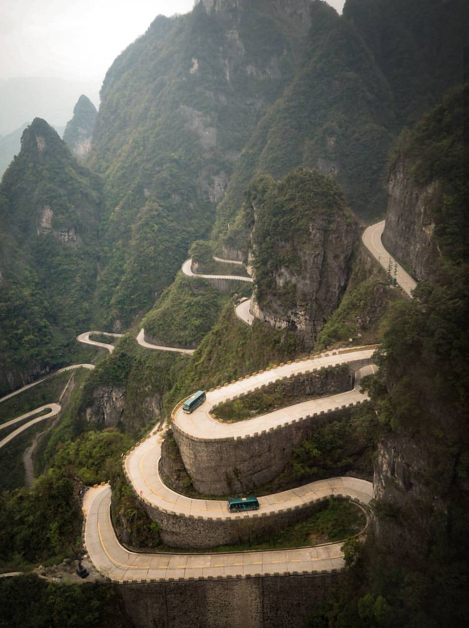 High angle view of mountain road