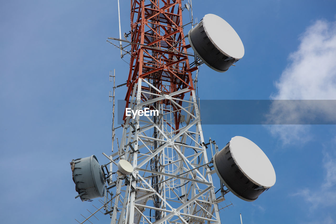 LOW ANGLE VIEW OF COMMUNICATIONS TOWER