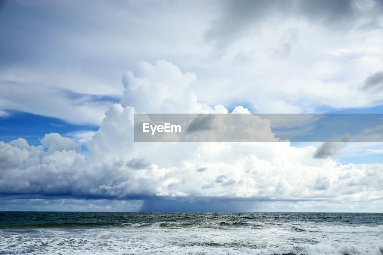 Scenic shot of calm sea and cloudy sky