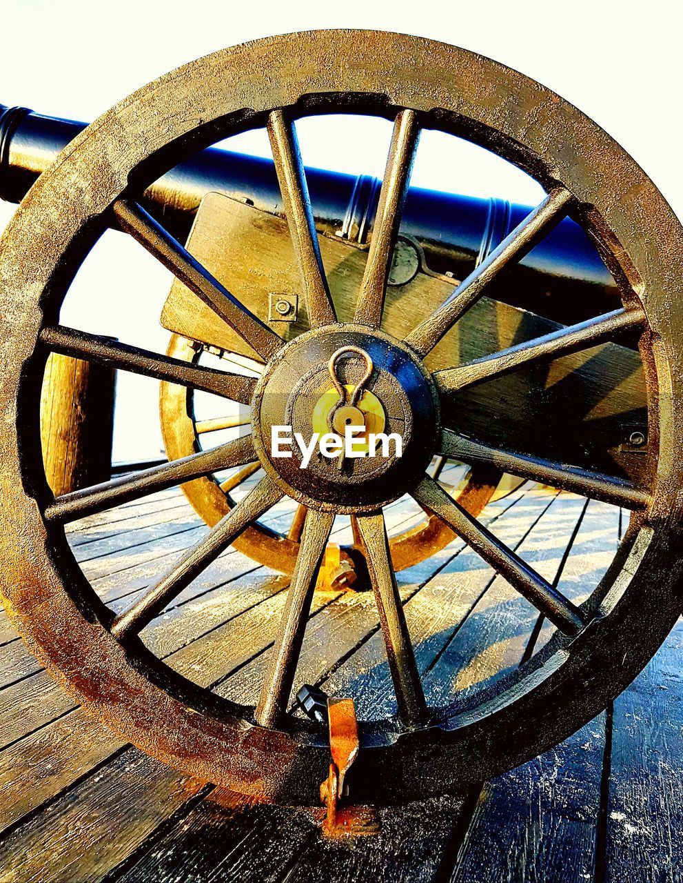 CLOSE-UP OF FERRIS WHEEL ON WOOD