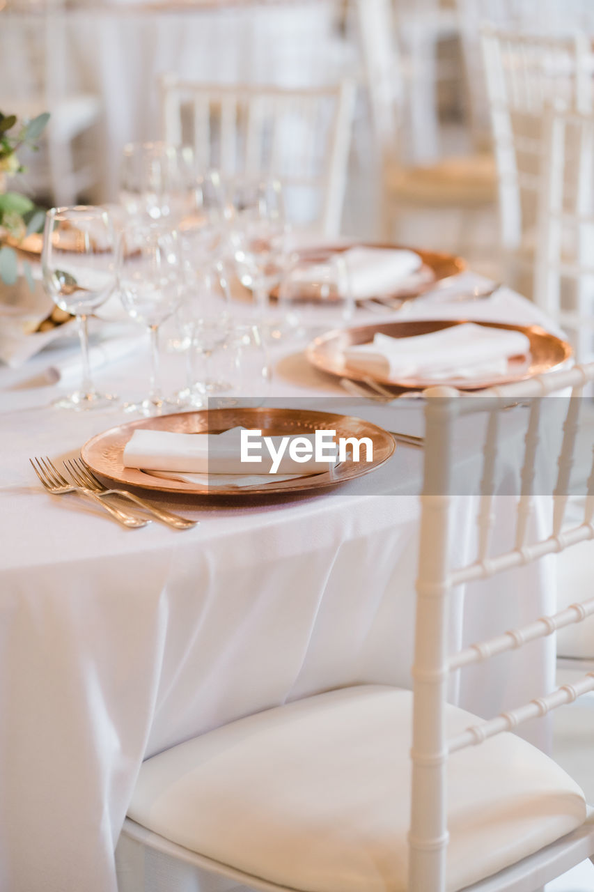 Place setting on table