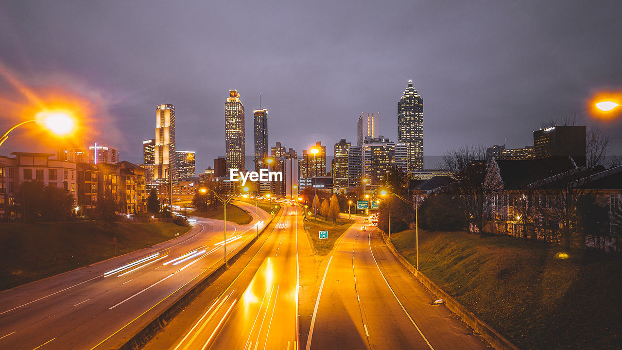 Atlanta skyline view from jackson street bridge 