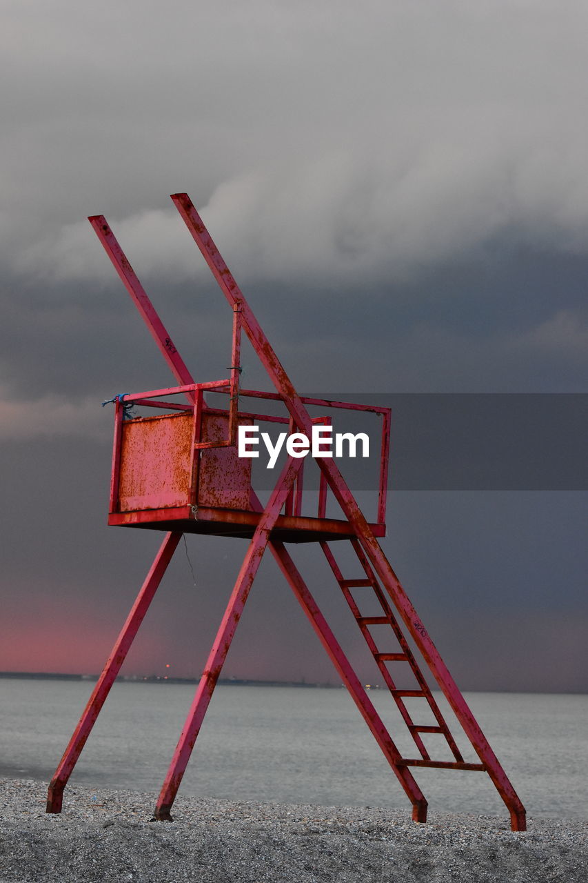 low angle view of metallic structure against sky