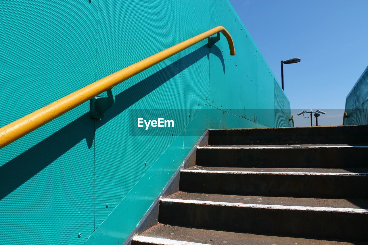 Low angle view of staircase against building