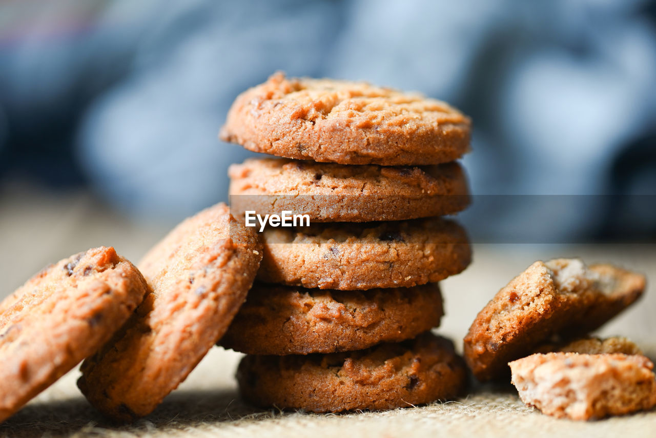 close-up of cookies on table