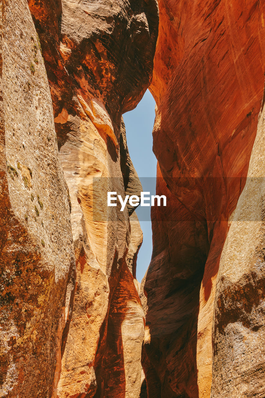 Landscape detail of slot canyons in kanarra falls, utah.