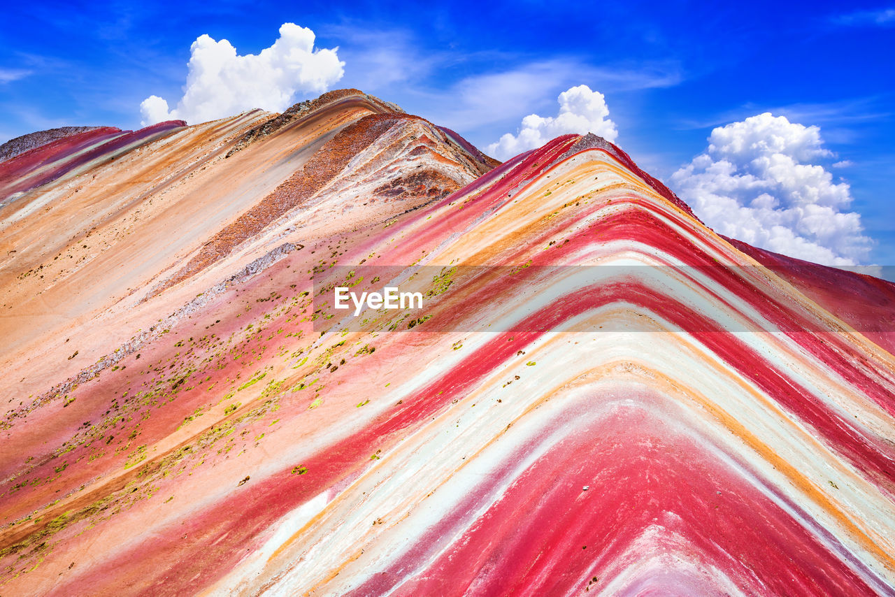 Vinicunca mt. in peru - rainbow mountain, cusco region and cordillera de los andes in south america.