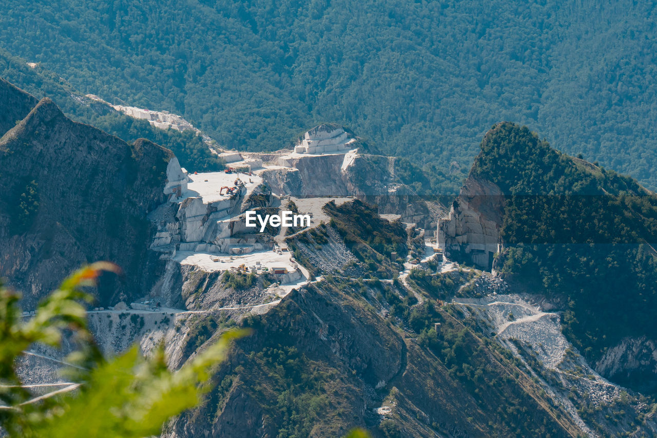 View of the carrara marble quarries.