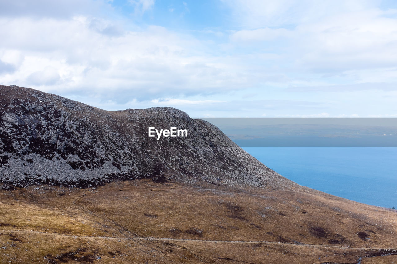 Scenic view of landscape against cloudy sky