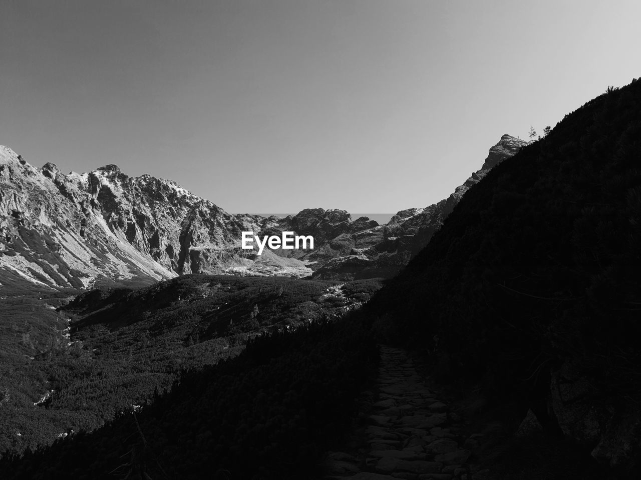 Scenic view of mountains against clear sky