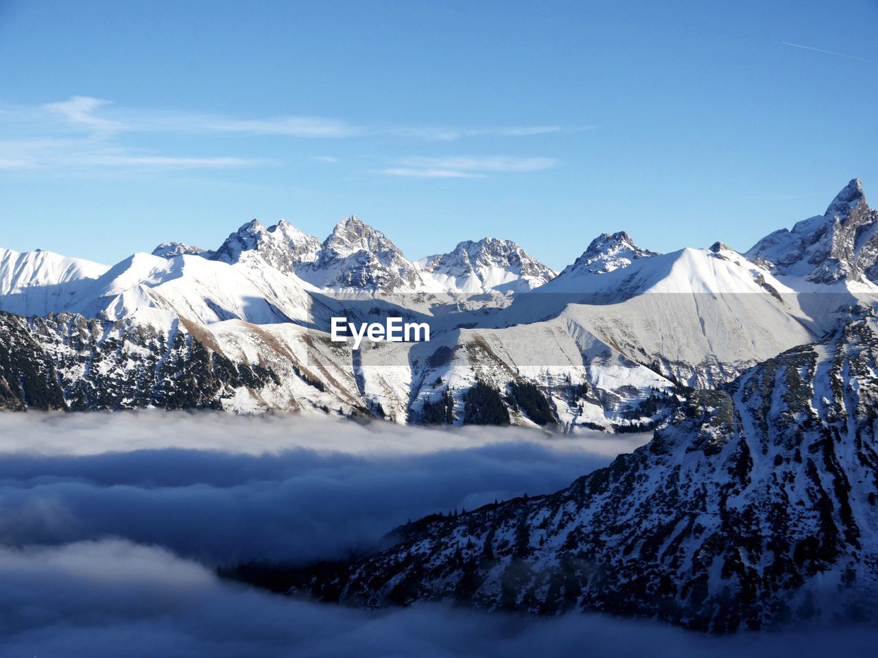 Scenic view of snowcapped mountain against sky